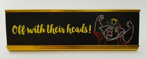 Disney Store Queen Of Hearts Off With Their Heads Desk Name Plate