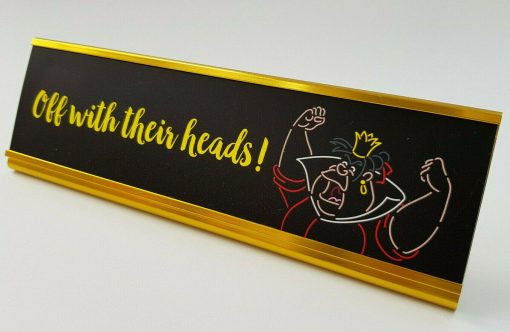 Disney Store Queen Of Hearts Off With Their Heads Desk Name Plate