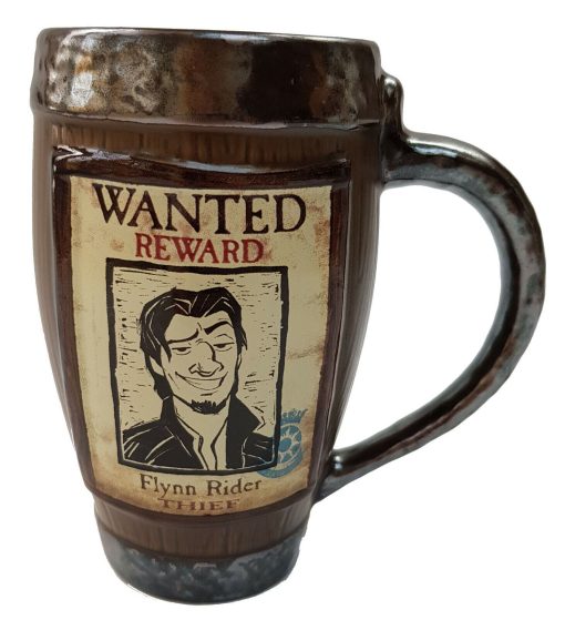 Disney Store Tangled Snuggly Duckling Flynn Rider Wanted Poster Mug