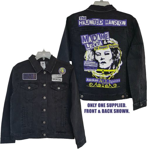 Disney Store The Haunted Mansion Madame Leota Denim Jacket Black Adults