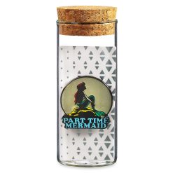 Disney Store The Little Mermaid Ariel Part Time Mermaid Glow In The Dark Pin Trading Badge In Glass Bottle