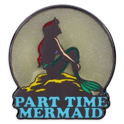 Disney Store The Little Mermaid Ariel Part Time Mermaid Glow In The Dark Pin Trading Badge In Glass Bottle