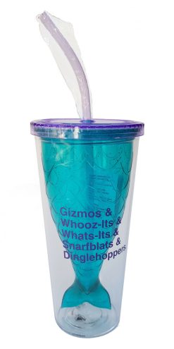 Disney Store The Little Mermaid Plastic Reusable Tumbler Cup & Straw