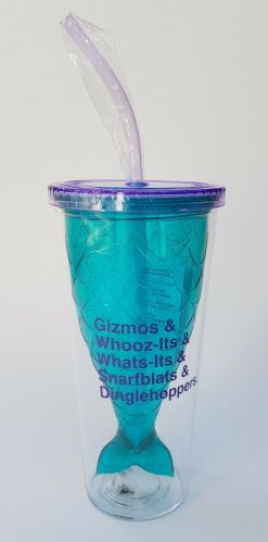 Disney Store The Little Mermaid Plastic Reusable Tumbler Cup & Straw