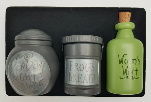 Disney Store The Nightmare Before Christmas Set Of 3 Ceramic Potions Pot Trinket Jars