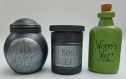 Disney Store The Nightmare Before Christmas Set Of 3 Ceramic Potions Pots Trinket Jars