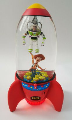 Disney Store Toy Story 25th Anniversary Pizza Planet Rocket Snow Globe