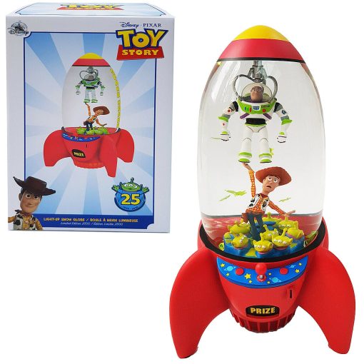 Disney Store Toy Story 25th Anniversary Pizza Planet Rocket Snow Globe