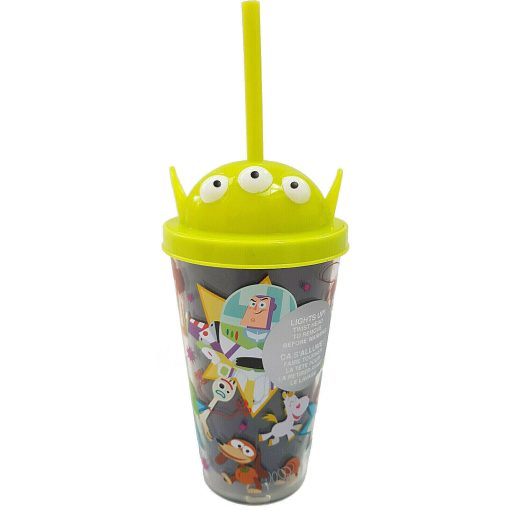 Disney Store Toy Story Alien Plastic Light Up Travel Mug & Straw