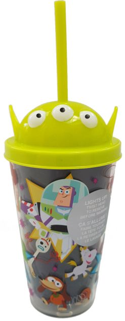 Disney Store Toy Story Alien Plastic Light Up Travel Mug & Straw