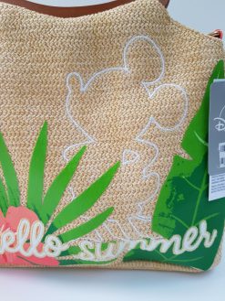 Disney Store Tropical Hideaway Mickey Mouse Raffia Style Tote Bag