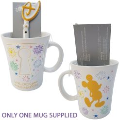 Disney Store Unlock Your Imagination Key Mug & Spoon Set