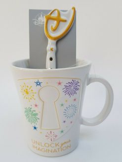 Disney Store Unlock Your Imagination Key Mug & Spoon Set