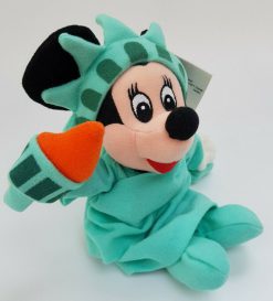 Disney Store Vintage Minnie Mouse Lady Liberty Beanie Bean Bag Plush