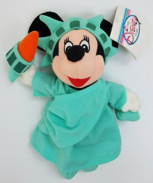 Disney Store Vintage Minnie Mouse Lady Liberty Beanie Bean Bag Plush