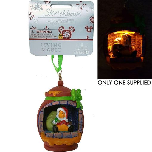 Disney Store Winnie The Pooh Light Up Fireplace Christmas Tree Decoration