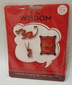 Disney Store Wisdom Mulan Mushu Limited Edition Pin Badge Set