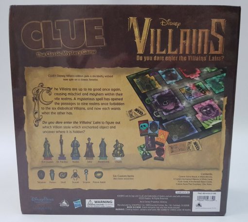 Disney Villains Clue Mystery Board Game Theme Park Edition