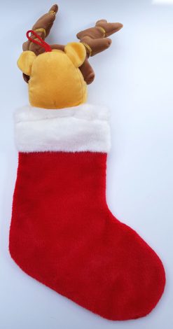 Disney Winnie The Pooh With Antlers Christmas Stocking Present Sack