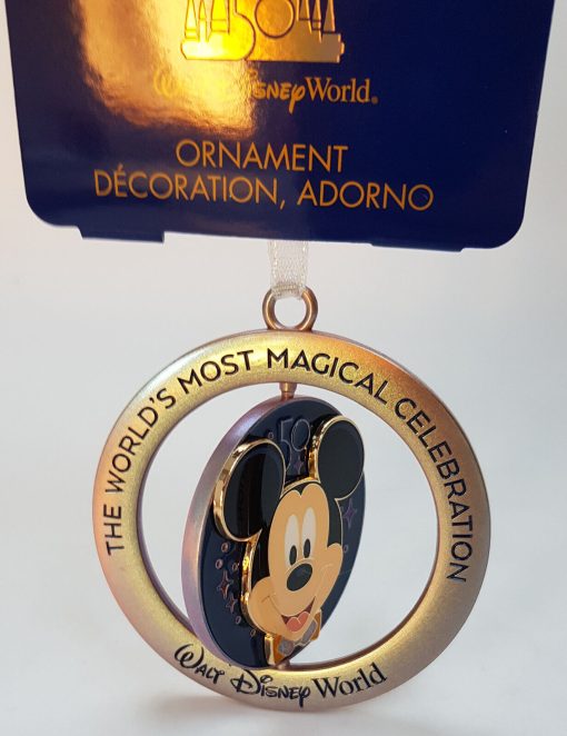 Disney World 50th Anniversary Mickey Mouse Spinning Christmas Tree Decoration