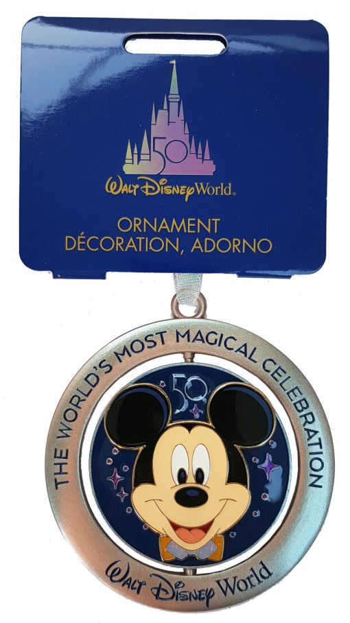 Disney World 50th Anniversary Mickey Mouse Spinning Christmas Tree Decoration