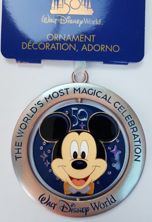 Disney World 50th Anniversary Mickey Mouse Spinning Christmas Tree Decoration