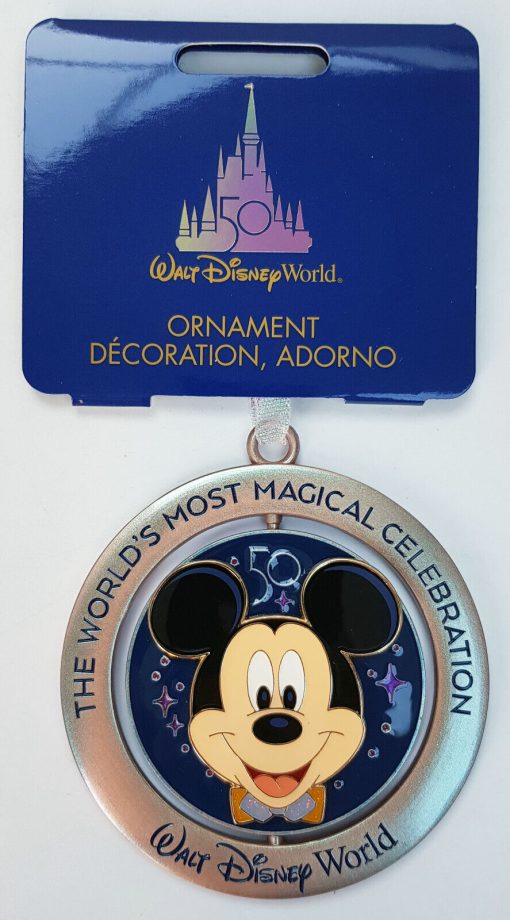 Disney World 50th Anniversary Mickey Mouse Spinning Christmas Tree Decoration