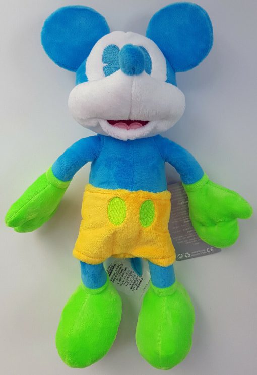 Disney World Mickey Mouse Neon Plush Soft Cuddly Toy