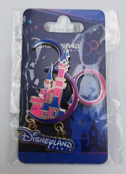 Disneyland Paris 30th Anniversary Dangle Pin Trading Badge Castle