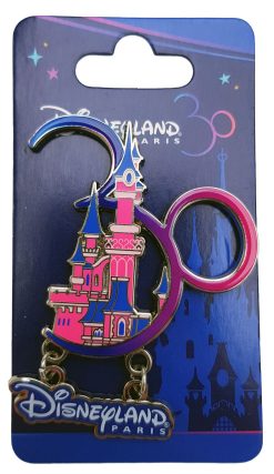 Disneyland Paris 30th Anniversary Dangle Pin Trading Badge Castle