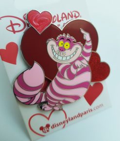 Disneyland Paris Alice In Wonderland Cheshire Cat Valentines Day Pin Trading Badge