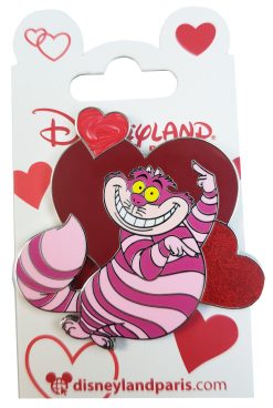 Disneyland Paris Alice In Wonderland Cheshire Cat Valentines Day Pin Trading Badge