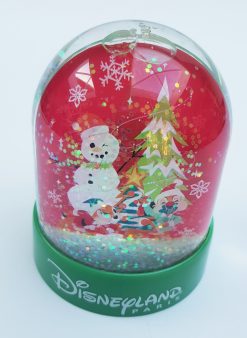 Disneyland Paris Christmas Joyeux Noel Mickey & Minnie Mouse Plastic Snow Globe