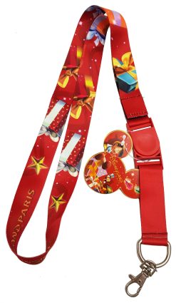 Disneyland Paris Christmas Pin Trading Badge Lanyard