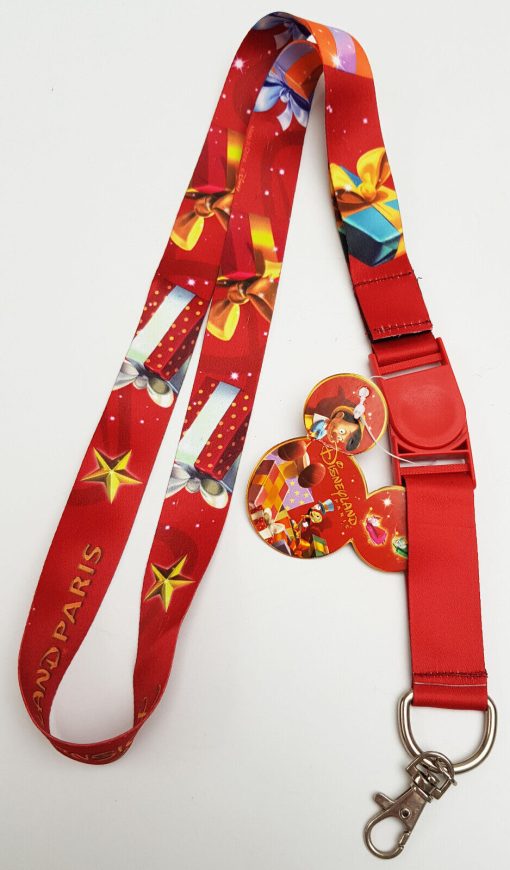 Disneyland Paris Christmas Pin Trading Badge Lanyard