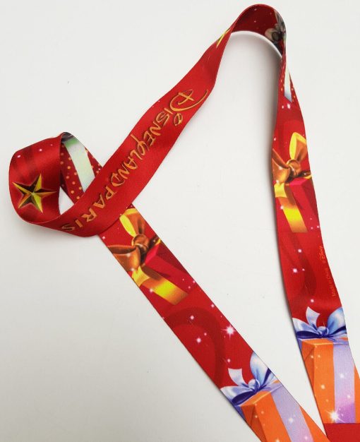 Disneyland Paris Christmas Pin Trading Badge Lanyard