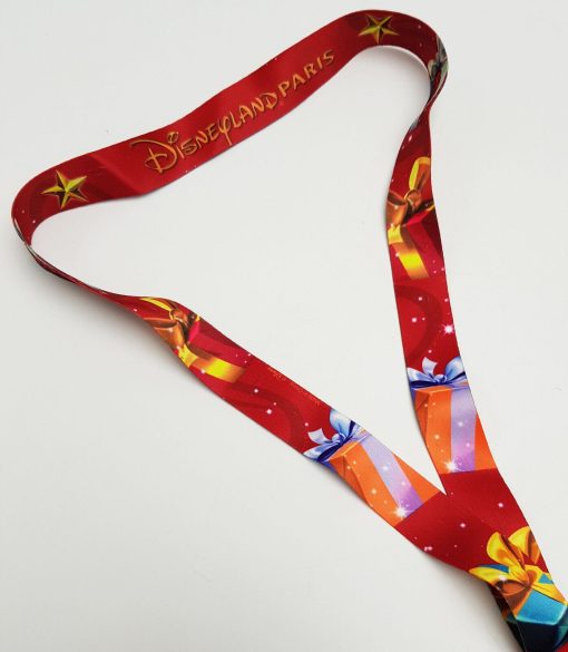 Disneyland Paris Christmas Pin Trading Badge Lanyard