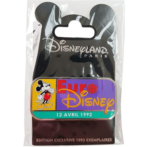 Disneyland Paris EuroDisney 1992 Revival Retro Vintage Style Pin Trading Badge