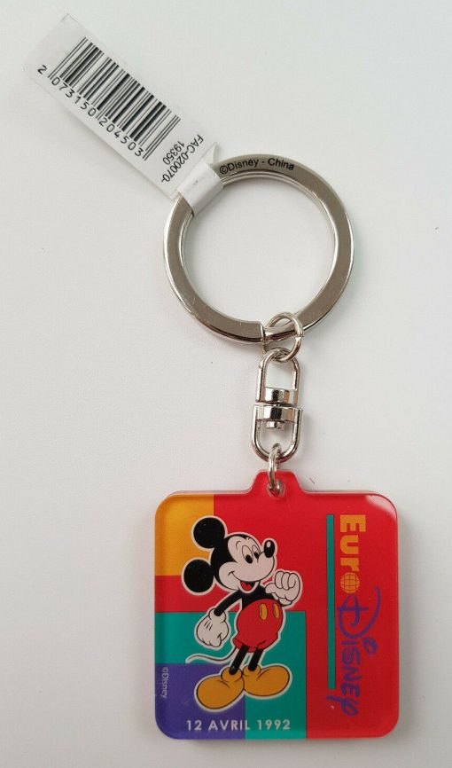 Disneyland Paris EuroDisney Revival Vintage Style Mickey Mouse Keyring