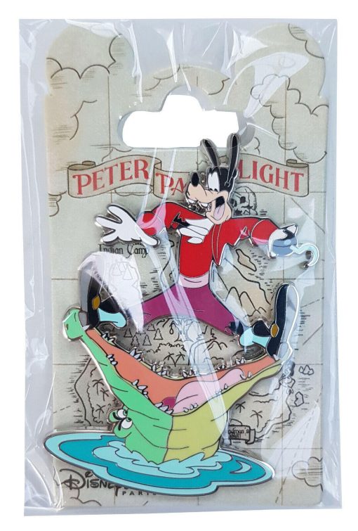 Disneyland Paris Goofy Captain Hook Peter Pans Flight Pin Trading Badge