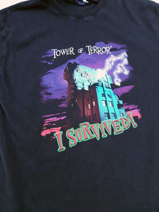 Disneyland Paris I Survived Tower Of Terror T-Shirt Adults Small S