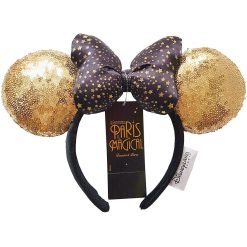 Disneyland Paris Is Magical Minnie Mouse Black & Gold Sequin Ears