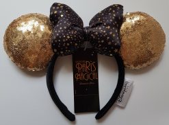 Disneyland Paris Is Magical Minnie Mouse Black & Gold Sequin Ears