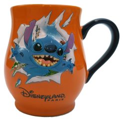 Disneyland Paris Lilo & Stitch Burst Shaped Orange Embossed Mug