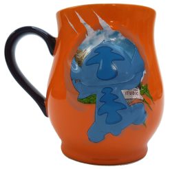 Disneyland Paris Lilo & Stitch Burst Shaped Orange Embossed Mug