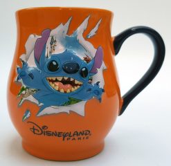 Disneyland Paris Lilo & Stitch Burst Shaped Orange Embossed Mug