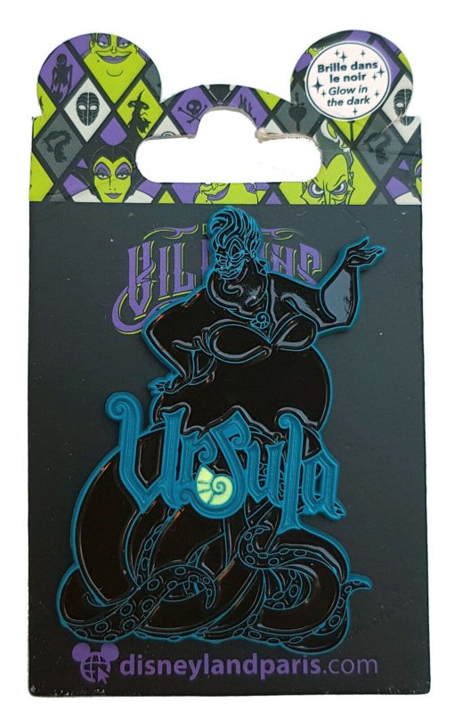 Disneyland Paris Little Mermaid Ursula Glow In The Dark Pin Trading Badge