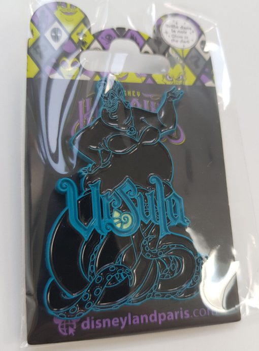 Disneyland Paris Little Mermaid Ursula Glow In The Dark Pin Trading Badge