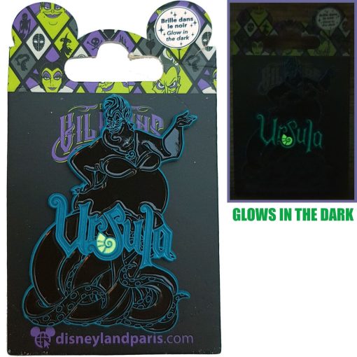 Disneyland Paris Little Mermaid Ursula Glow In The Dark Pin Trading Badge