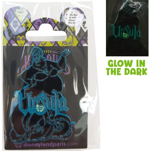 Disneyland Paris Little Mermaid Ursula Glow In The Dark Pin Trading Badge